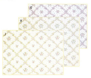 Dollhouse Miniature Wallpaper, Fleur D'Amour, Blue